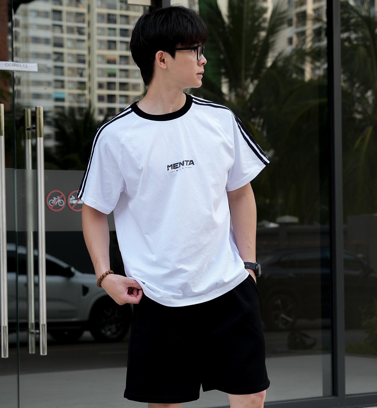 ÁO THUN SỌC VAI MENTA – FORM THỂ THAO