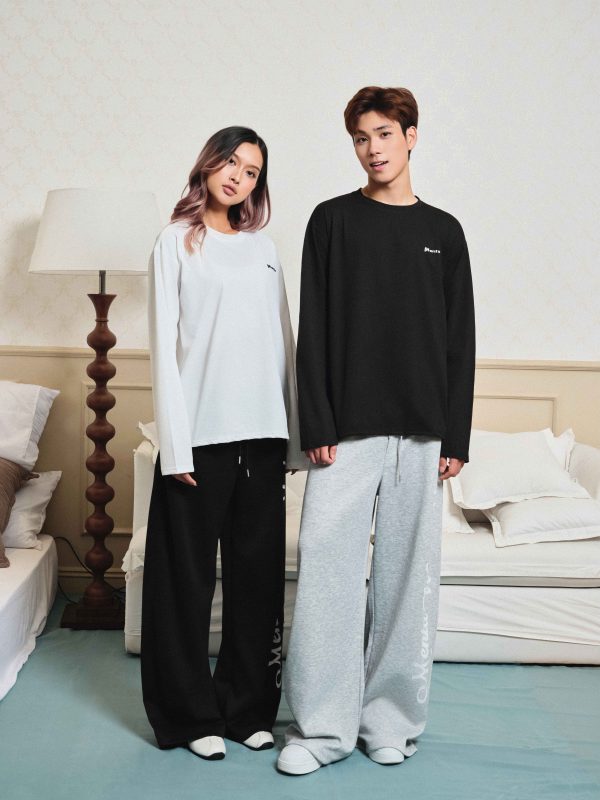 Alternative view of Áo Thun Nam/Nữ Dài Tay Menta Thun Xước Hàn Form Rộng Basic Longsleeve Cổ Tròn Co Giãn Thoáng Mát Logo In Cao Thành Phong Cách Hàn