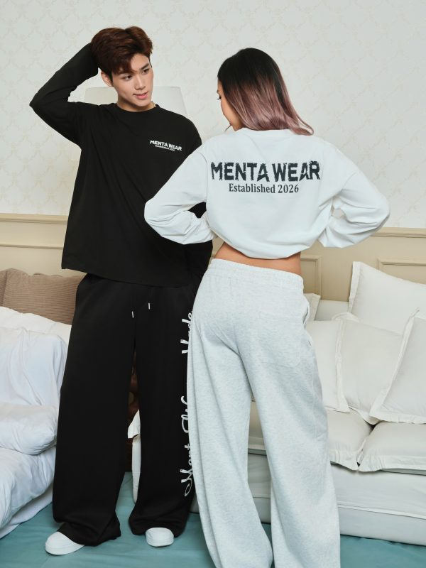 Alternative view of Áo Thun Dài Tay Nam Nữ MENTA WEAR Form Rộng Longsleeve Thun Xước Hàn Co Giãn In Chữ Grunge Phong Cách Streetwear